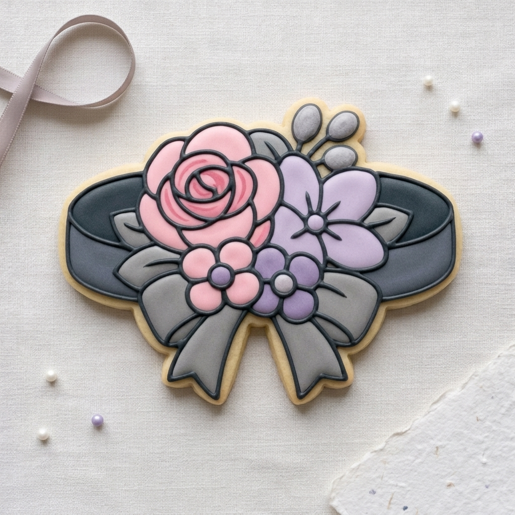 Prom Corsage Wristlet Cookie Cutter, 3D Printed Prom Cookies