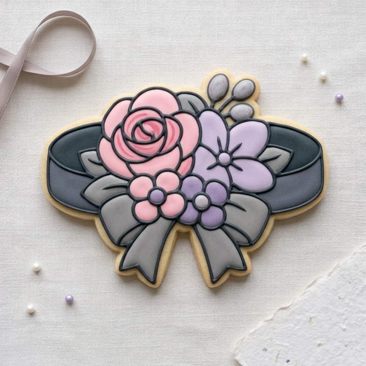 Prom Corsage Wristlet Cookie Cutter, 3D Printed Prom Cookies