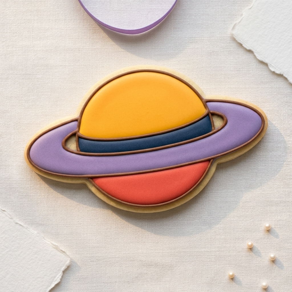 Saturn Planet Cookie Cutter, 3D Printed Space Theme