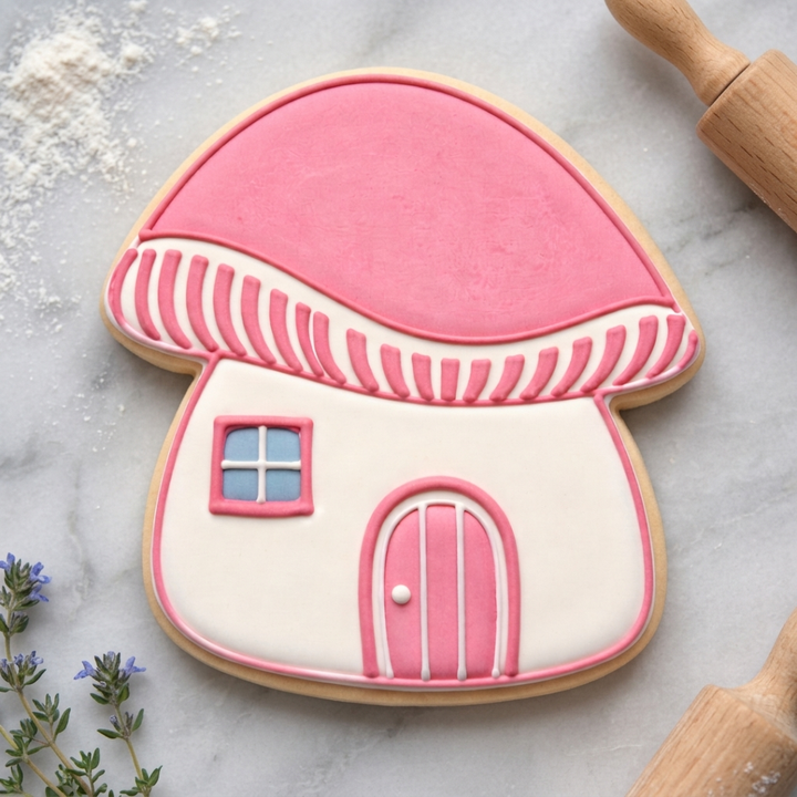 Whimsical Mushroom House Cookie Cutter, 3D Printed Fairy Garden