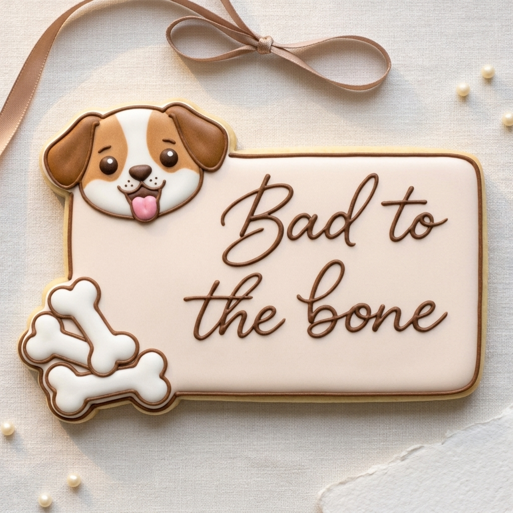 Bad to the Bone Dog Plaque Cookie Cutter, 3D Printed Dog Birthday