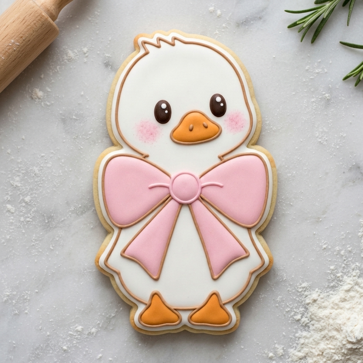 Baby Duck with Bow Cookie Cutter, 3D Printed Baby Shower