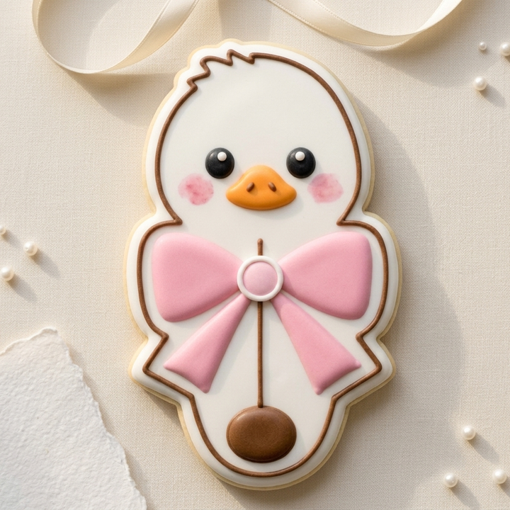 Baby Duck Shaped Rattle Cookie Cutter, 3D Printed Baby Shower