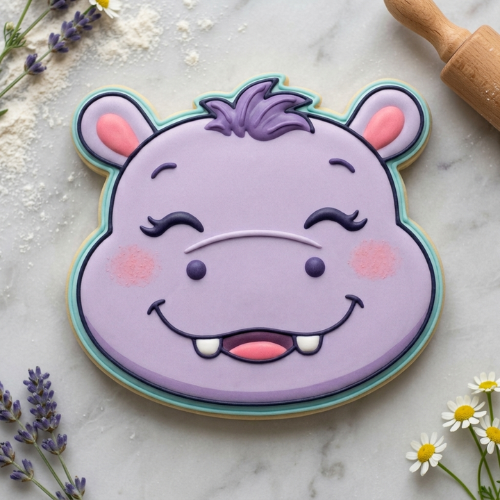 Baby Hippo Face Cookie Cutter, 3D Printed Safari Baby