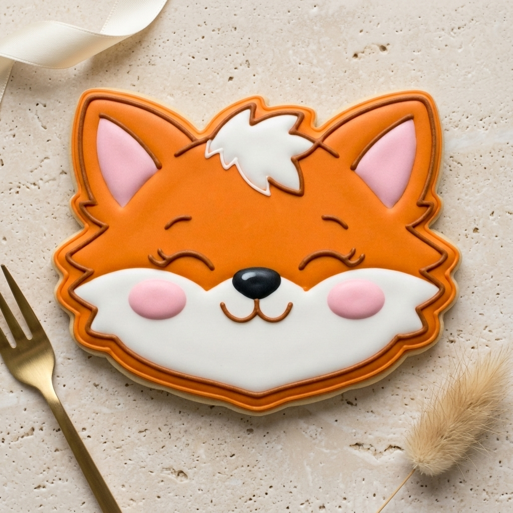 Baby Fox Face Cookie Cutter, 3D Printed Woodland Baby