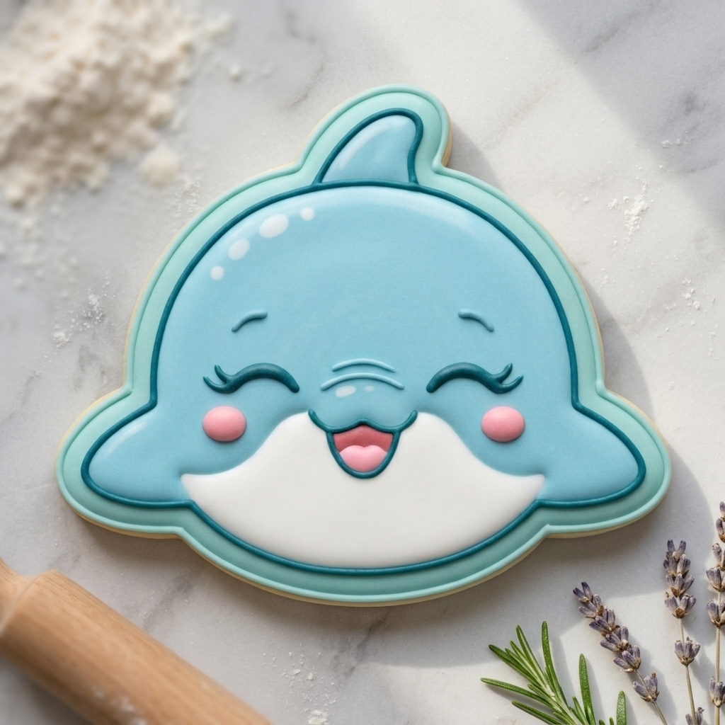 Baby Dolphin Face Cookie Cutter, 3D Printed Ocean Baby