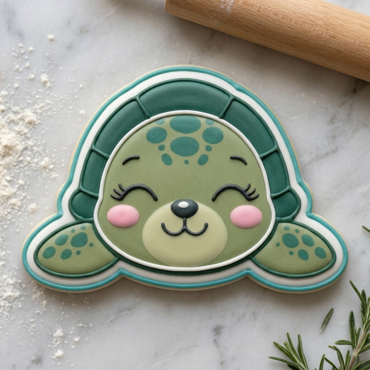 Baby Turtle Face Cookie Cutter, 3D Printed Ocean Baby