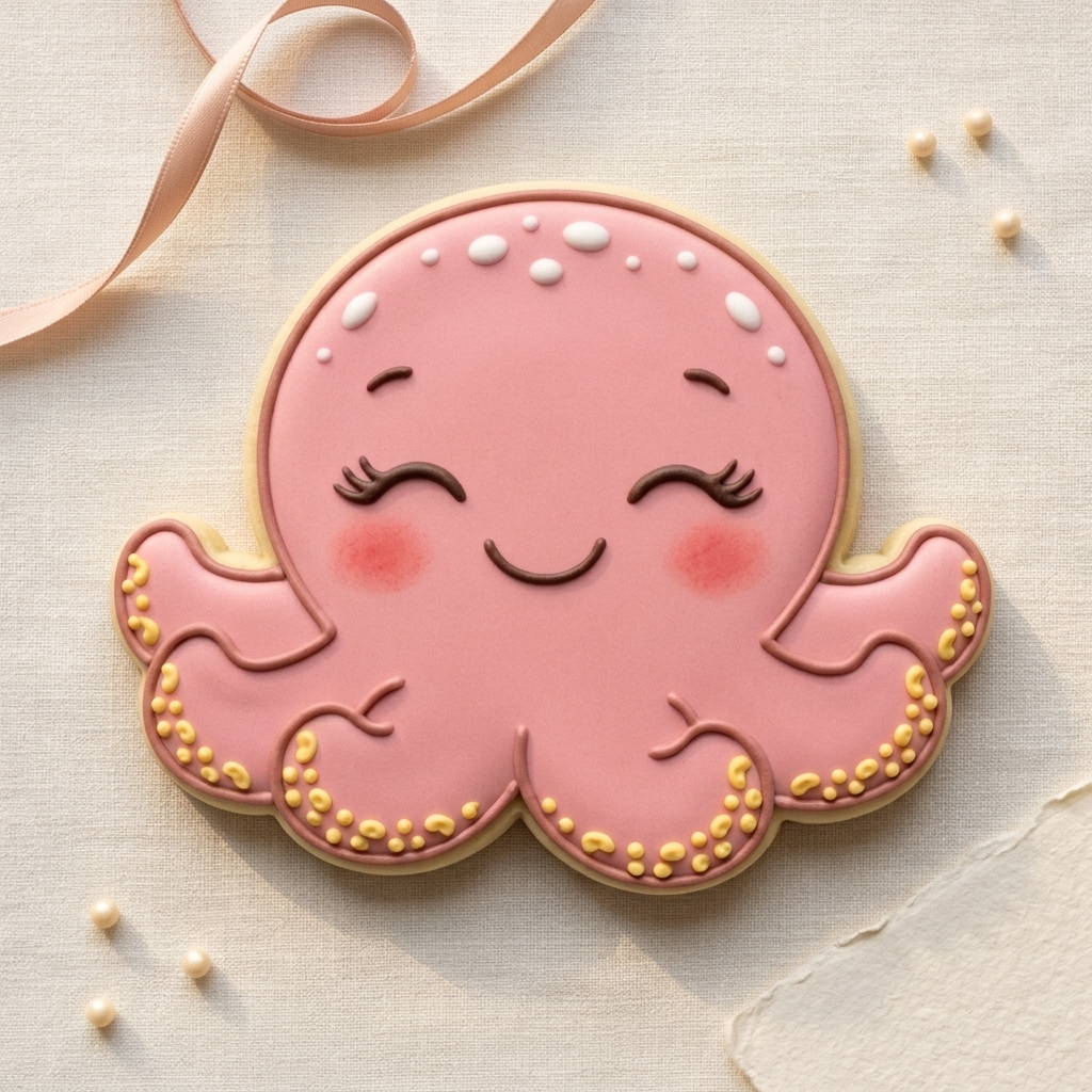 Baby Octopus Face Cookie Cutter, 3D Printed Ocean Baby