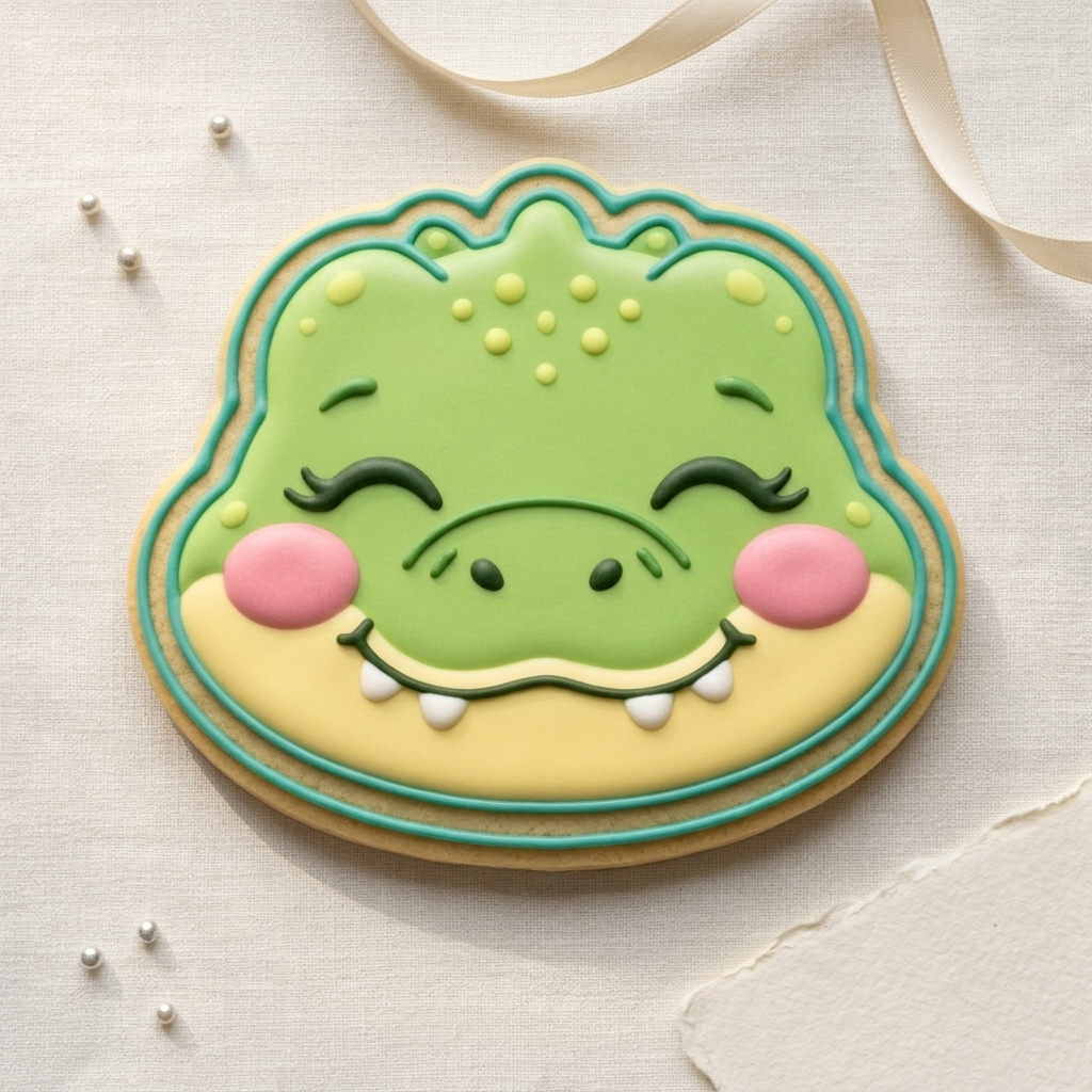 Baby Crocodile Face Cookie Cutter, 3D Printed Safari Baby
