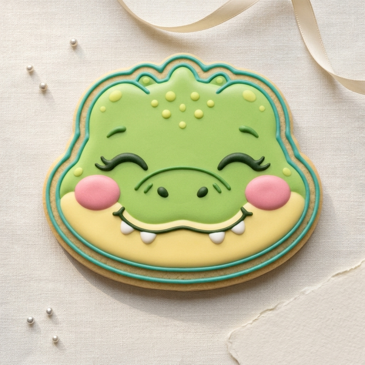 Baby Crocodile Face Cookie Cutter, 3D Printed Safari Baby