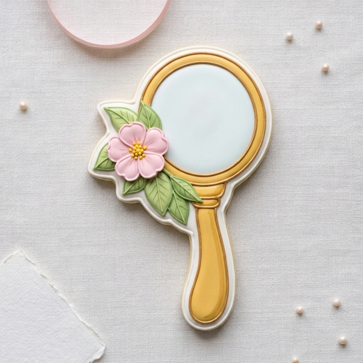 Elegant Hand Mirror Cookie Cutter