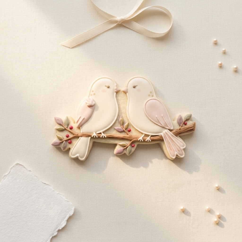 Lovebirds On Branch Cookie Cutter, 3D Printed Valentine Favor