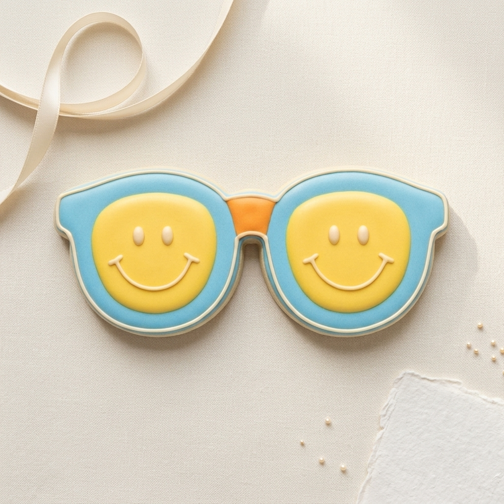One Happy Dude Lightning Sunglasses Cookie Cutter, 3D Printed Party Theme
