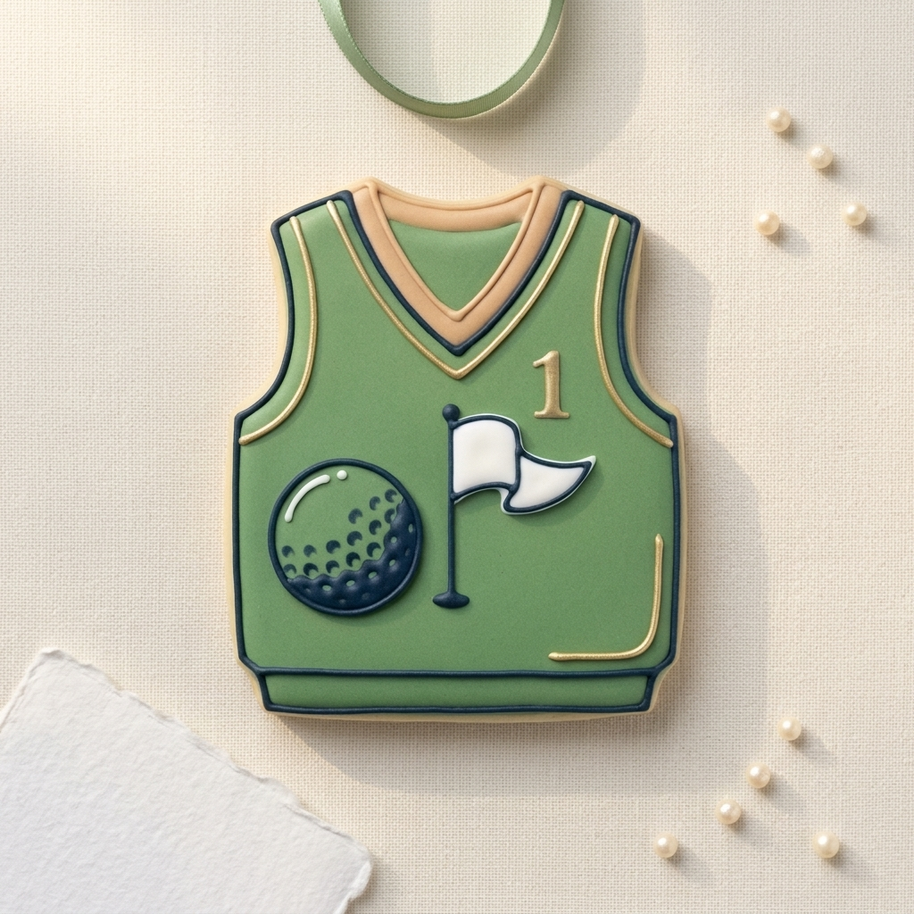Hole in One Golf Sweater Vest Cookie Cutter, 3D Printed Party Theme