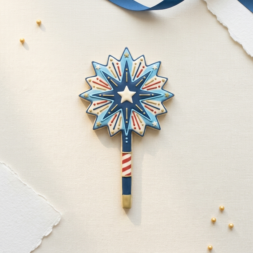Sparkler Wand Cookie Cutter, 3D Printed Patriotic Party