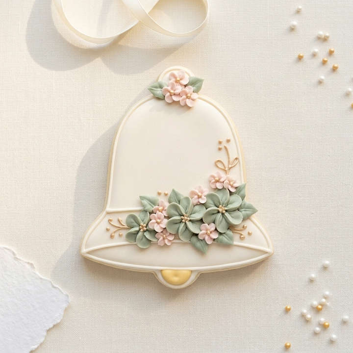 Botanical Bride Pressed Flower Bell Jar Cookie Cutter, 3D Printed Wedding Theme