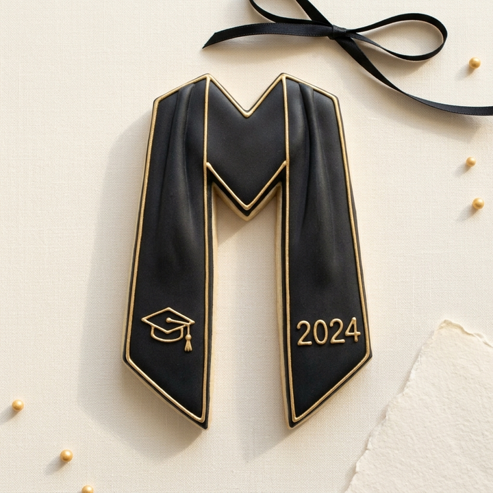 Graduation Stole Cookie Cutter, 3D Printed Grad Party