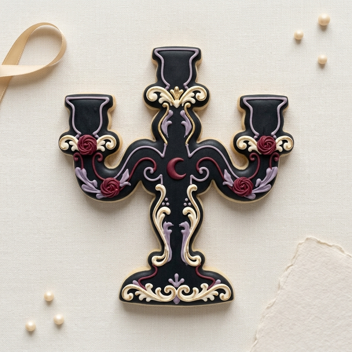 Gothic Romance Cathedral Candelabra Cookie Cutter, 3D Printed Religious Theme