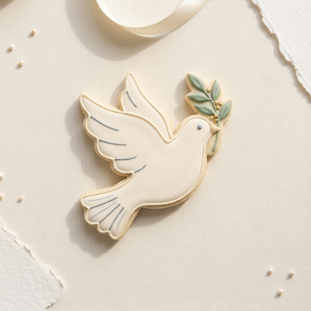 Dove With Olive Branch Cookie Cutter, 3D Printed Faith Celebration