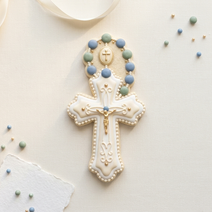 Rosary Cross Cookie Cutter, 3D Printed Faith Celebration
