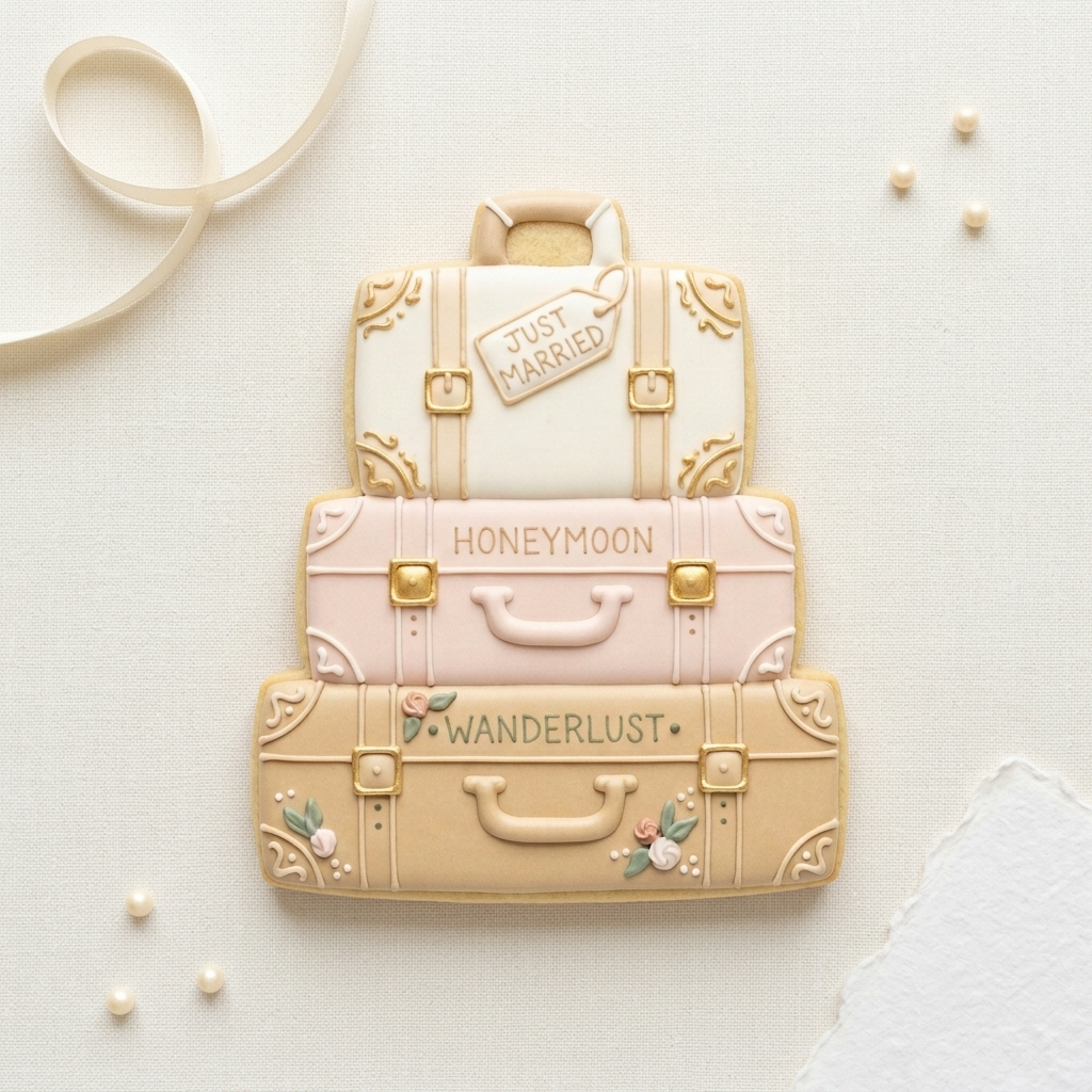 Honeymoon Luggage Cookie Cutter, 3D Printed Wedding Shower