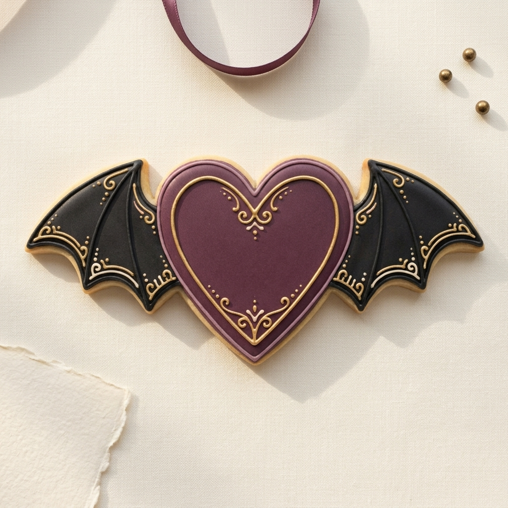 Bat Wing Heart Cookie Cutter, 3D Printed Gothic Wedding