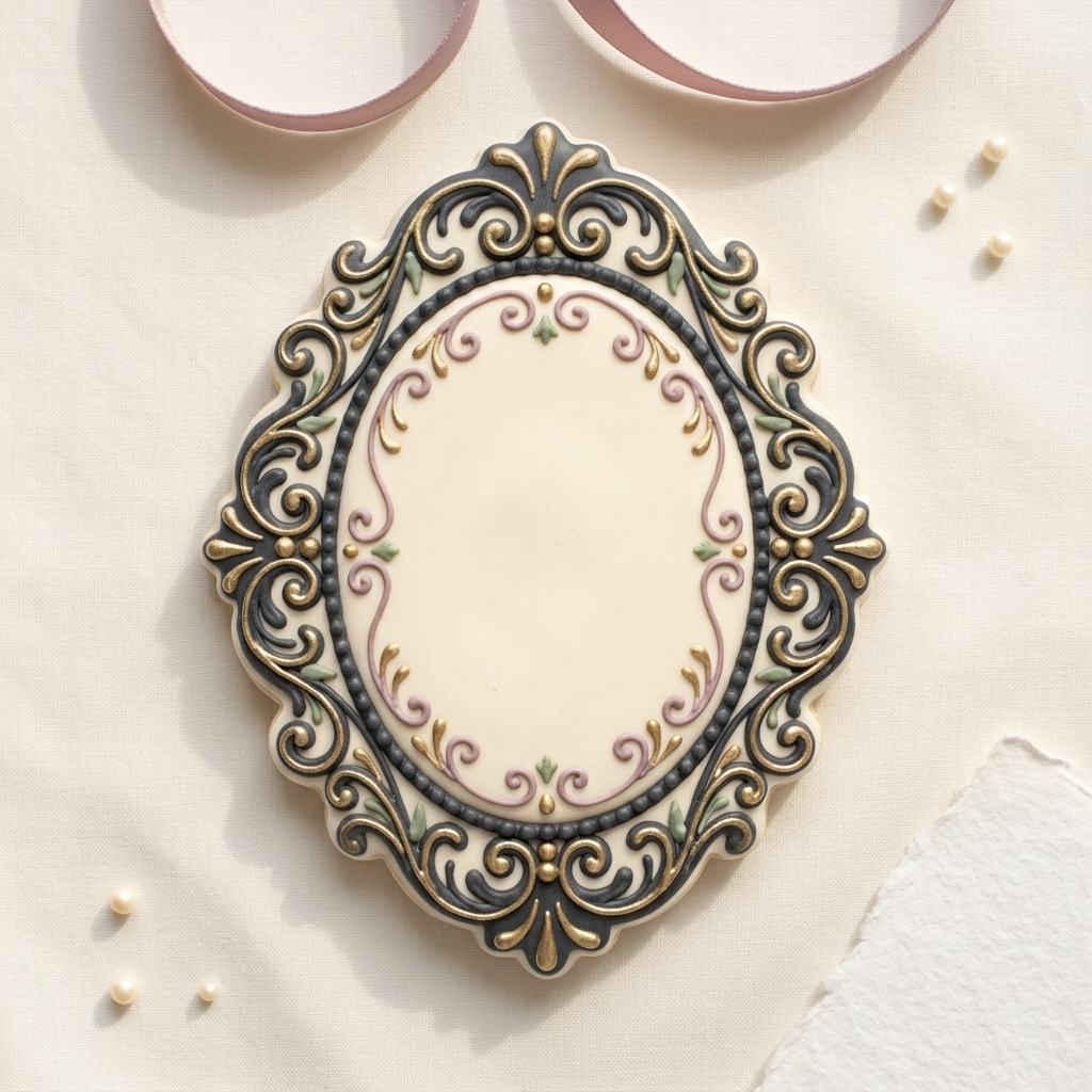 Victorian Cameo Frame Cookie Cutter, 3D Printed Gothic Wedding