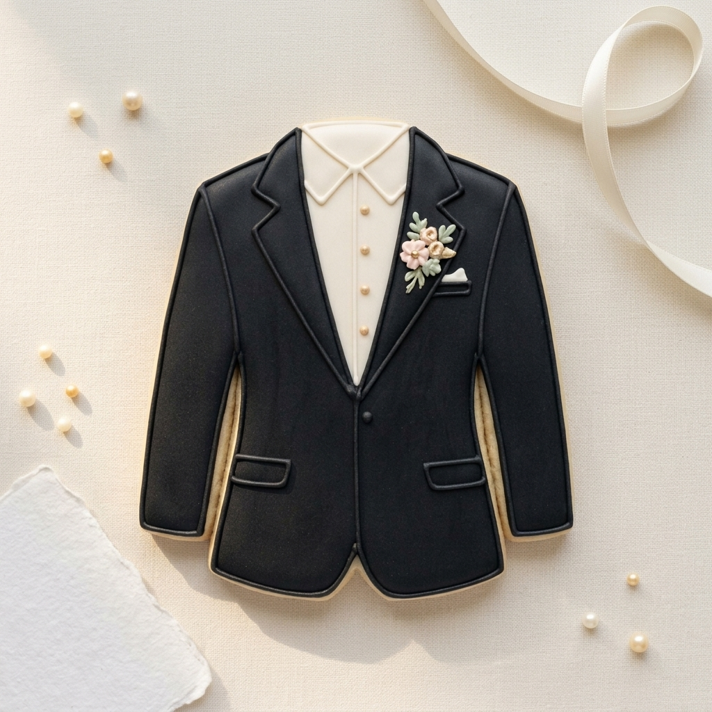Groom Suit Cookie Cutter, 3D Printed Wedding Shower