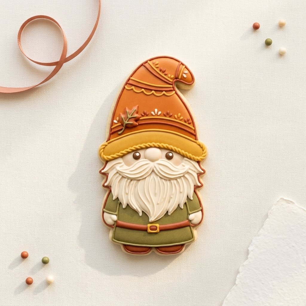 Autumn Gnome Cookie Cutter, 3D Printed Fall Party