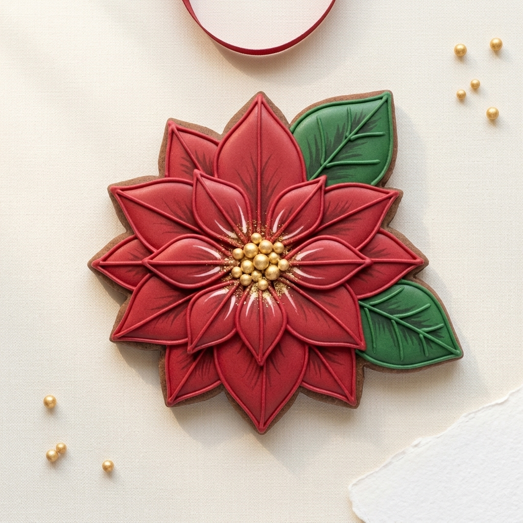Poinsettia Cookie Cutter, 3D Printed Christmas Party