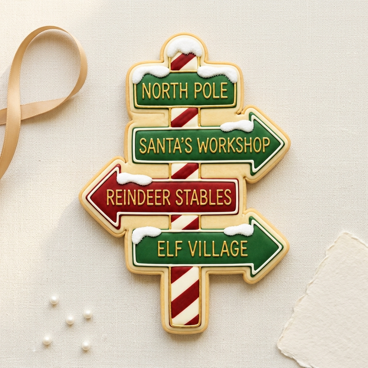 North Pole Sign Cookie Cutter, 3D Printed Christmas Party