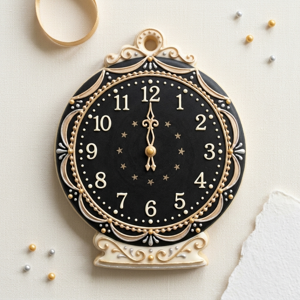 Midnight Clock Cookie Cutter, 3D Printed New Years Eve