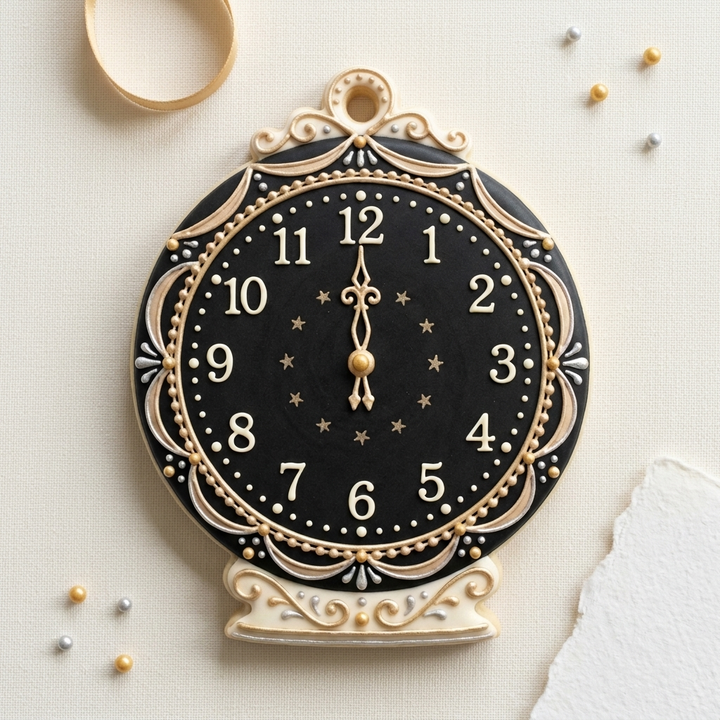 Midnight Clock Cookie Cutter, 3D Printed New Years Eve