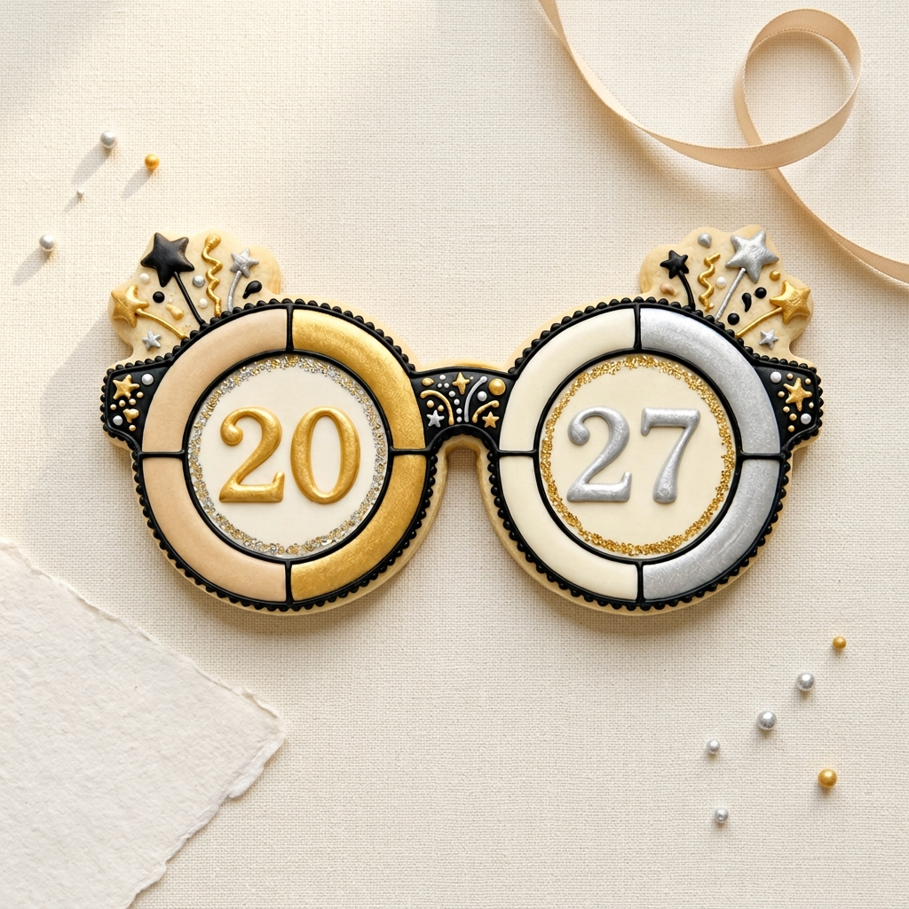 New Year Party Glasses Cookie Cutter, 3D Printed New Years Eve