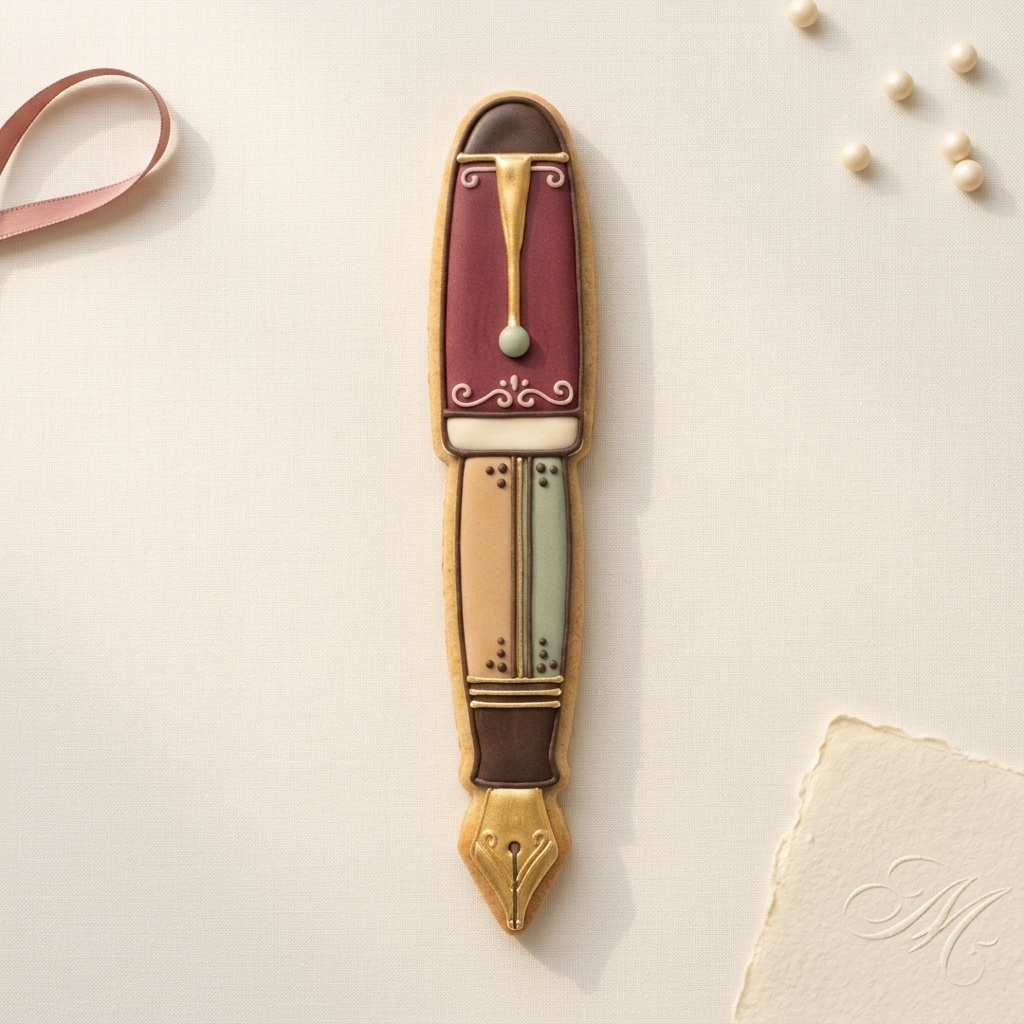 Fountain Pen Cookie Cutter, 3D Printed Book Lover