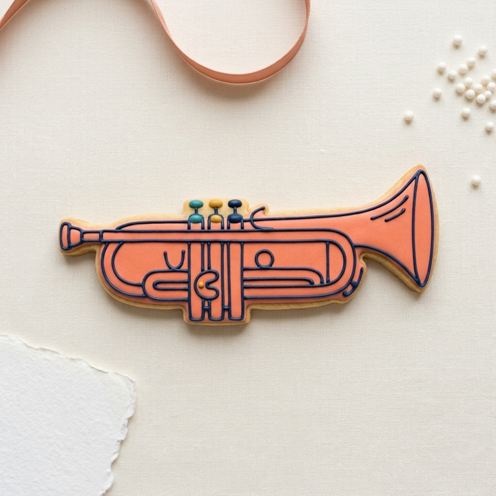 Trumpet Cookie Cutter, 3D Printed Music Party