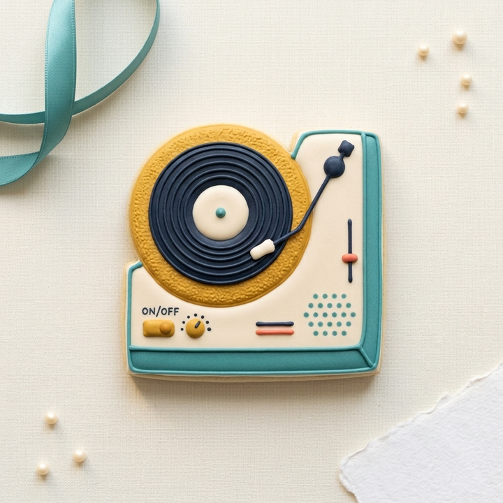 Retro Record Player Cookie Cutter, 3D Printed Retro Party
