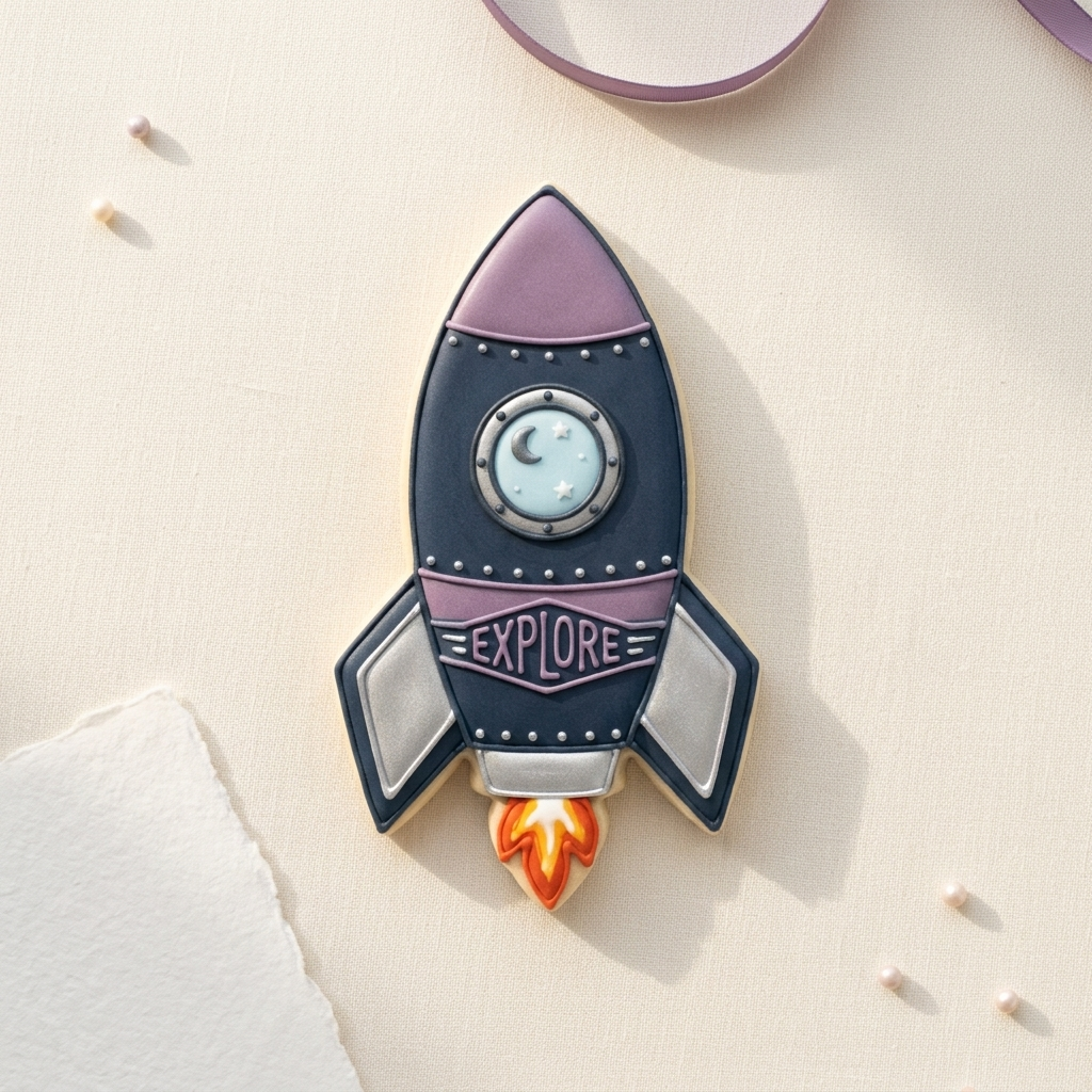 Rocket Ship Cookie Cutter, 3D Printed Space Party