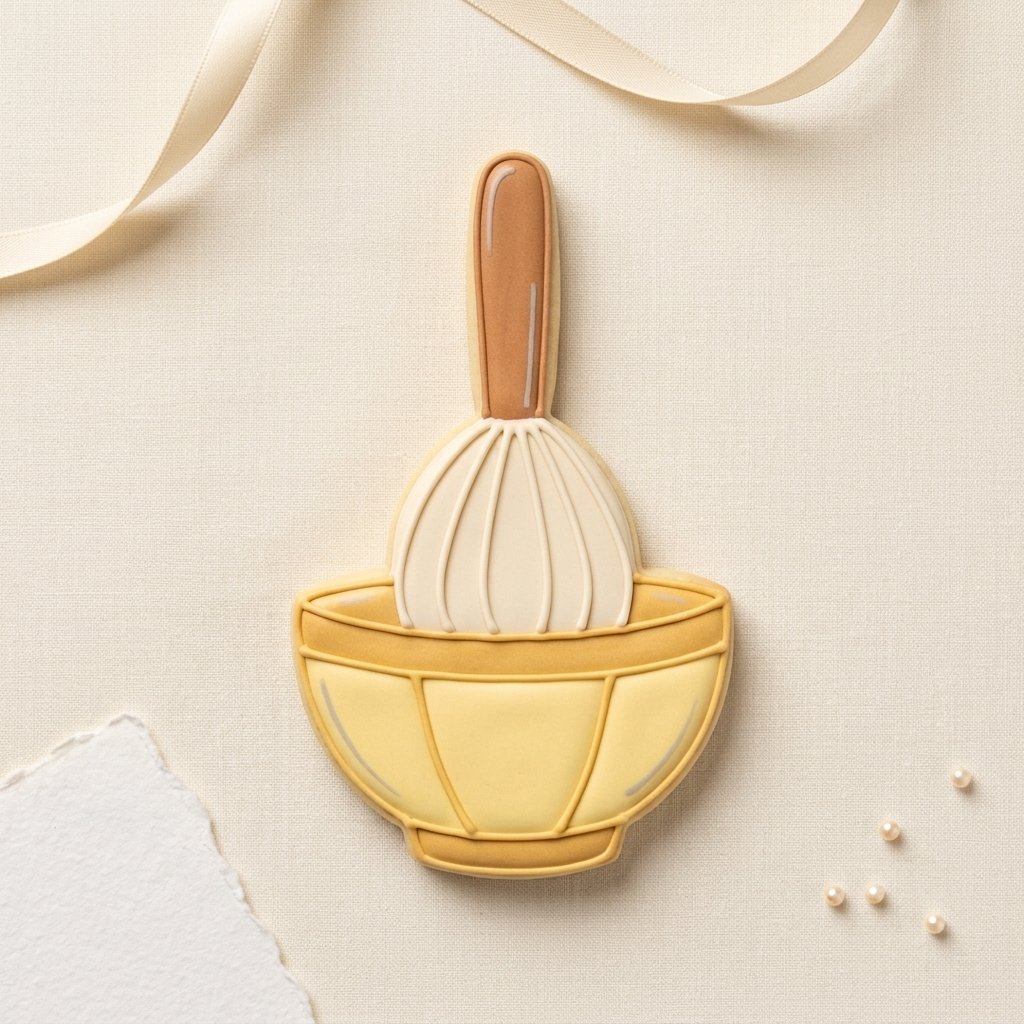 Baker Dough Whisk Bowl Cookie Cutter, 3D Printed Party Theme