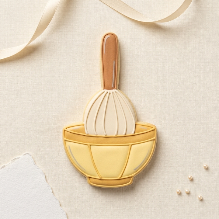 Baker Dough Whisk Bowl Cookie Cutter, 3D Printed Party Theme