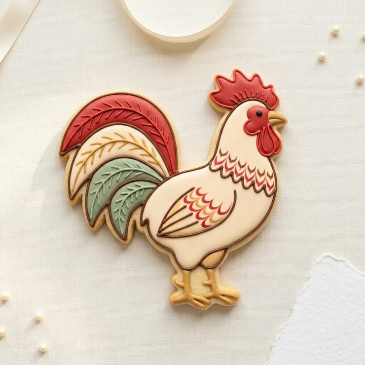 Rooster Cookie Cutter, 3D Printed Farm Party