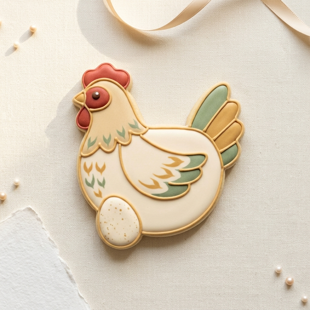 Hen With Egg Cookie Cutter, 3D Printed Farm Party