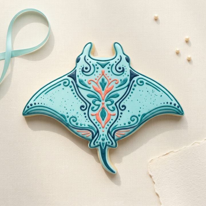 Manta Ray Cookie Cutter, 3D Printed Ocean Theme