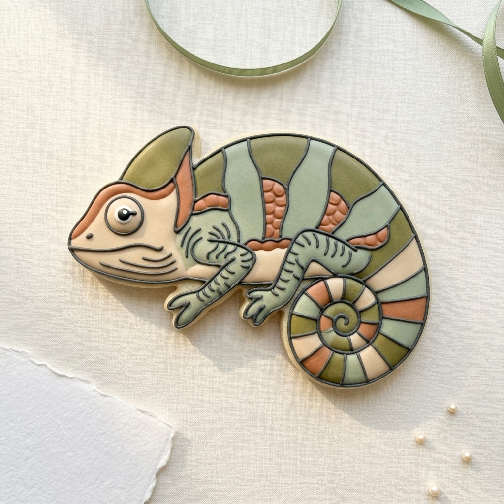 Chameleon Cookie Cutter, 3D Printed Reptile Theme