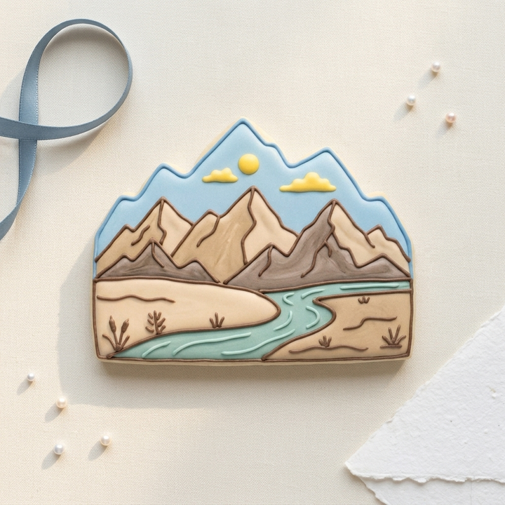 Mountain Scene Cookie Cutter, 3D Printed Travel Theme