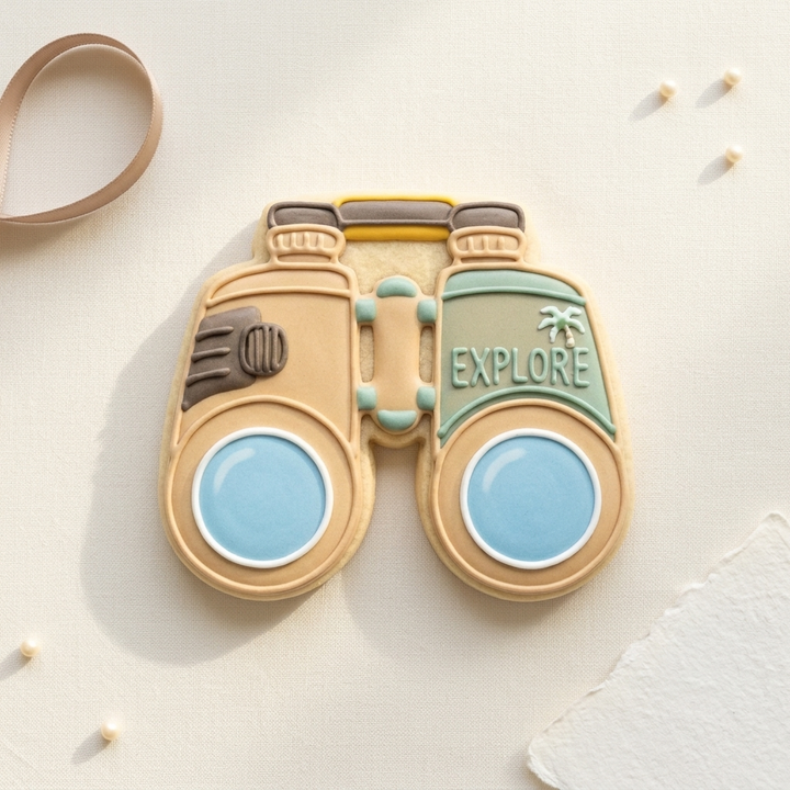 Binoculars Cookie Cutter, 3D Printed Travel Theme