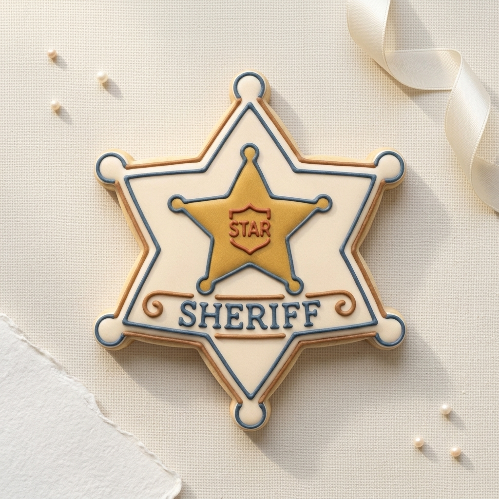Sheriff Badge Cookie Cutter, 3D Printed Western Party
