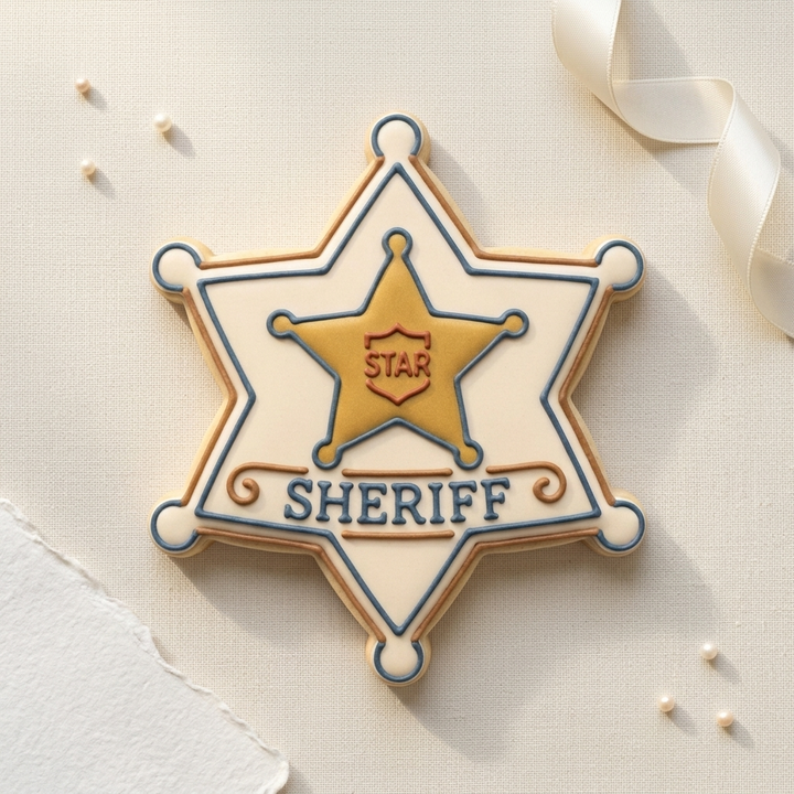 Sheriff Badge Cookie Cutter, 3D Printed Western Party