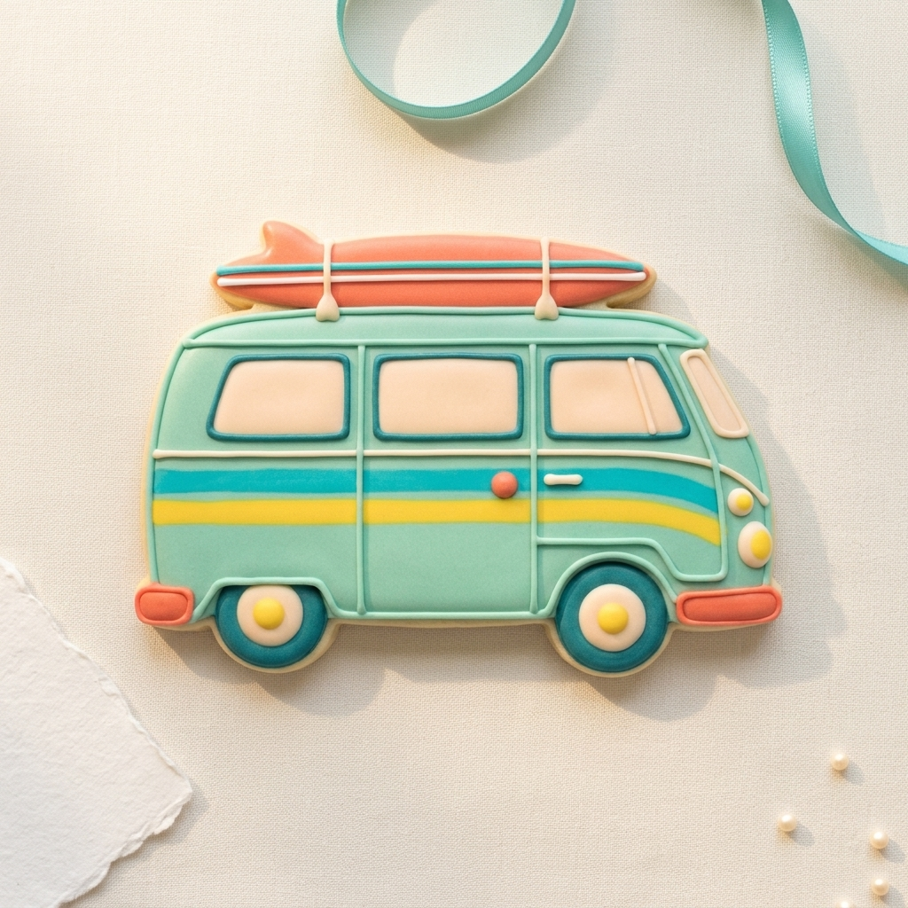 Surf Van Cookie Cutter, 3D Printed Travel Theme