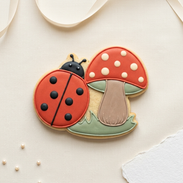 Ladybug Mushroom Cookie Cutter, 3D Printed Garden Party